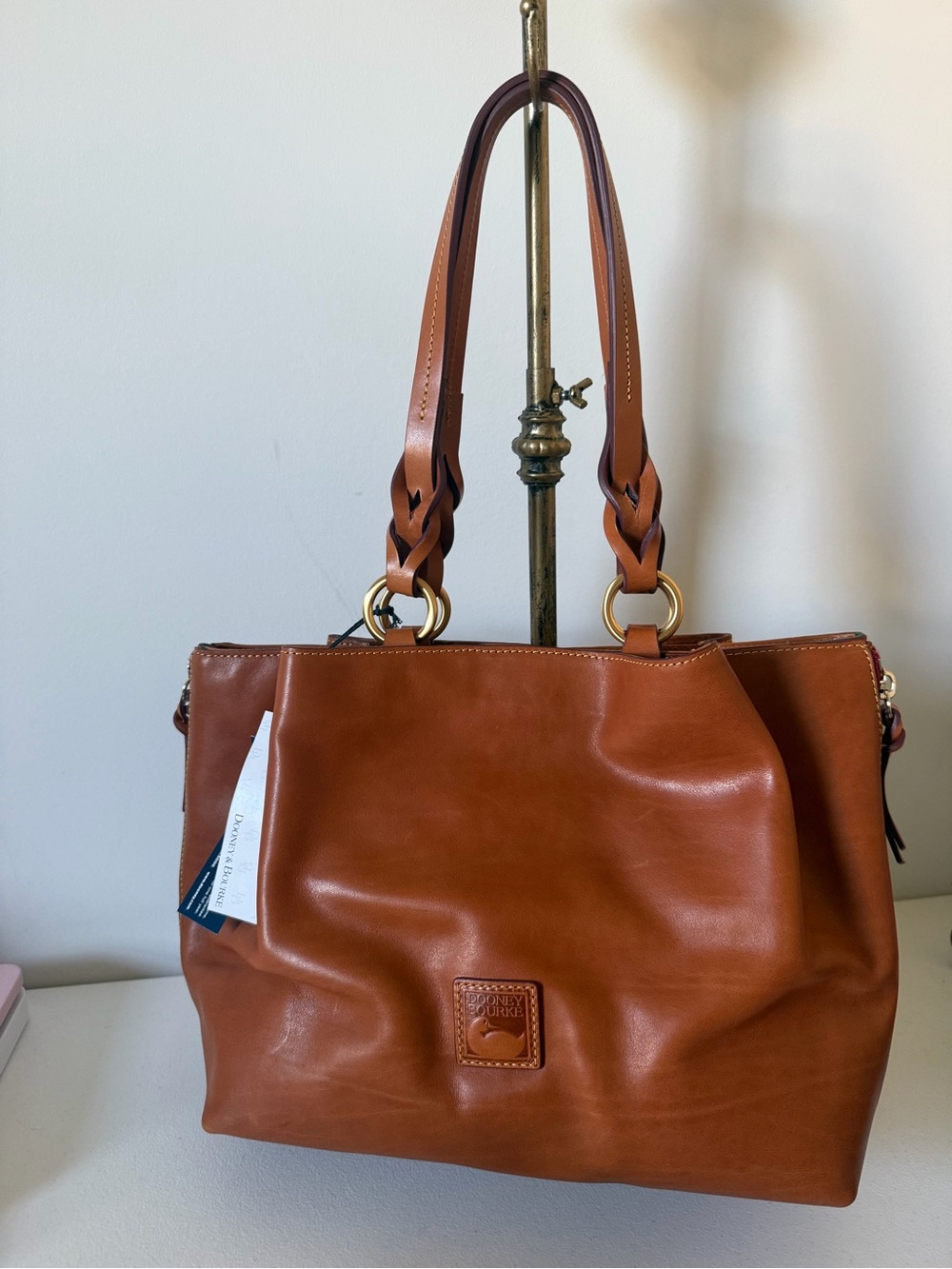 Dooney & Bourke Chestnut Florentine Large Zip Barlow NWT
